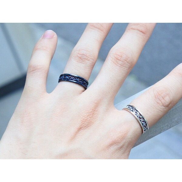 楽天市場】PUERTA DEL SOL ブルー スクロール リング(5号〜21号