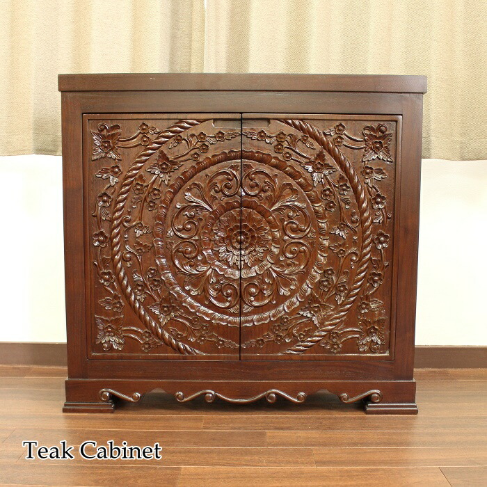 楽天市場】アジアン家具 バリ家具 キャビネット チーク材 チーク無垢