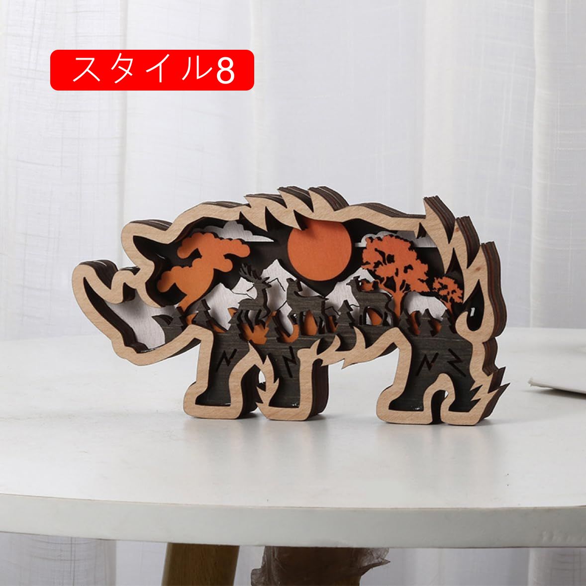 楽天市場】木質 置物 木製フィギュア 立体 動物の木像 北極ぐま 熊 鹿