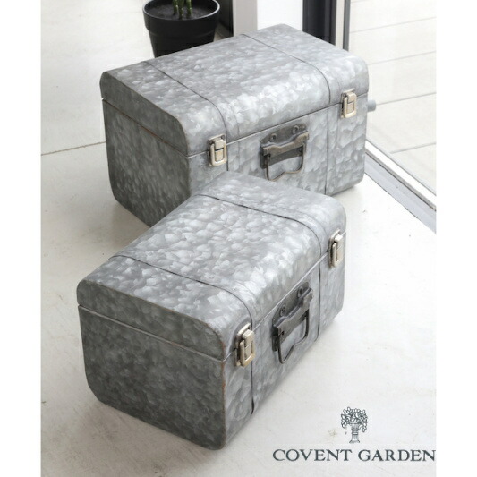 楽天市場】ベージ・トランクボックス 2点セット アンティーク風