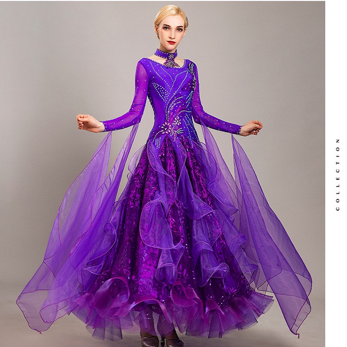 楽天市場】高品質 社交ダンス ドレス 長袖 スタンダード 社交ダンス