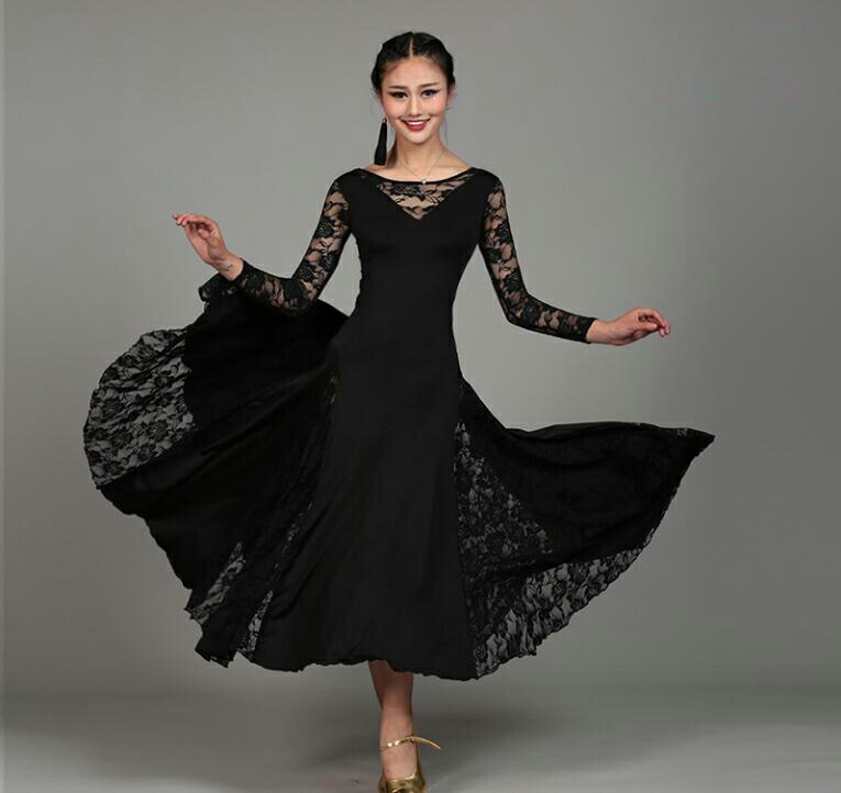 楽天市場】「激安！社交ダンス」ダンス ドレス レース切替 優雅 演出服