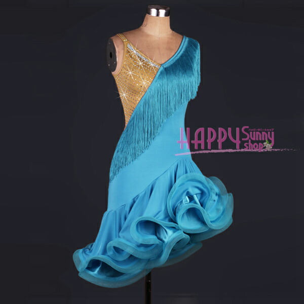 楽天市場】社交ダンス ラテンドレス ワンショルダー タッセル フリンジ