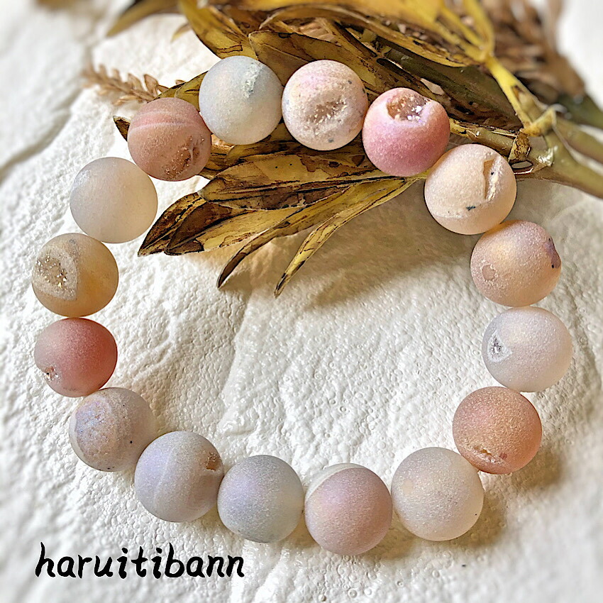 楽天市場】ドゥルージーアゲート 笑口瑪瑙 12mm ホワイト パープル