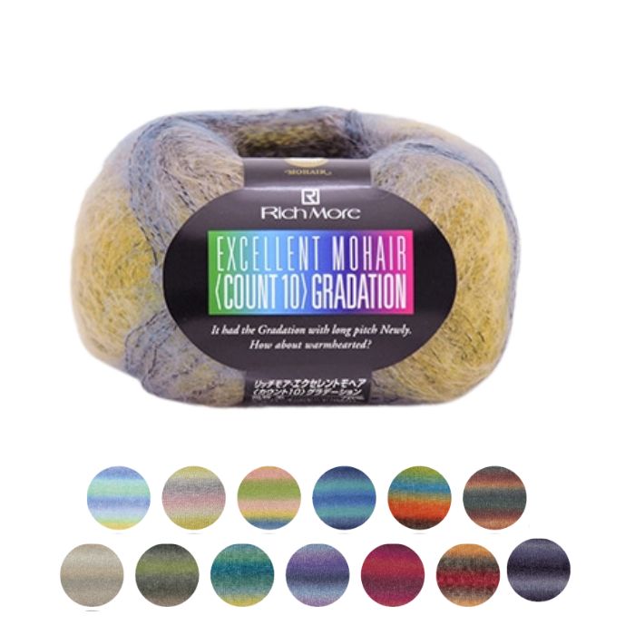 楽天市場】エクセレントモヘア カウント10 グラデーション 合太 バラ1