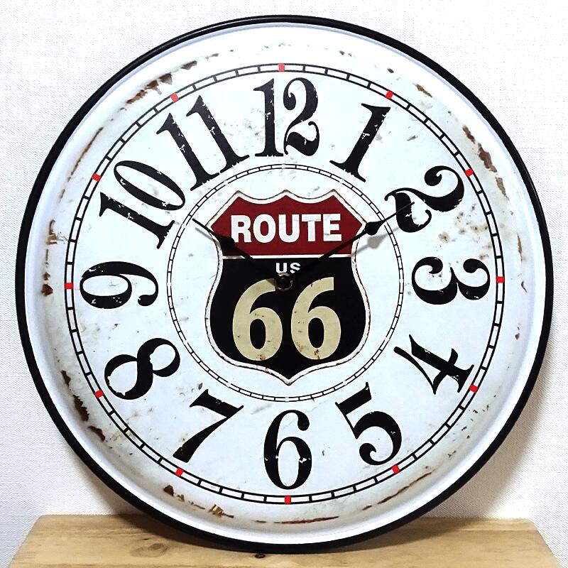 楽天市場】掛時計 ルート66 ビンテージ 壁掛け アメリカン 鉄製 雑貨