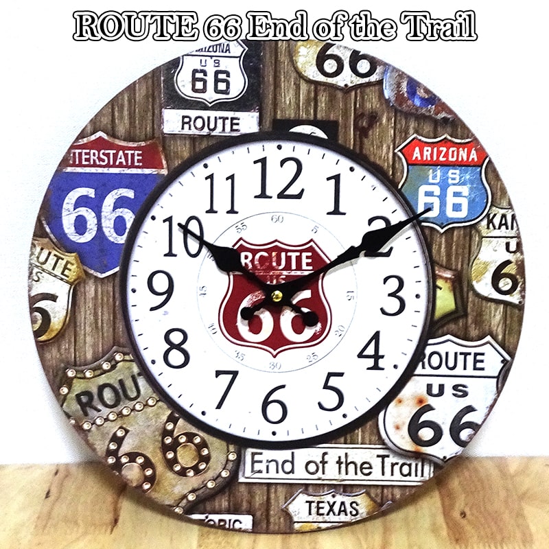 楽天市場】掛時計 Route66 End of the Trail ビンテージ ルート66