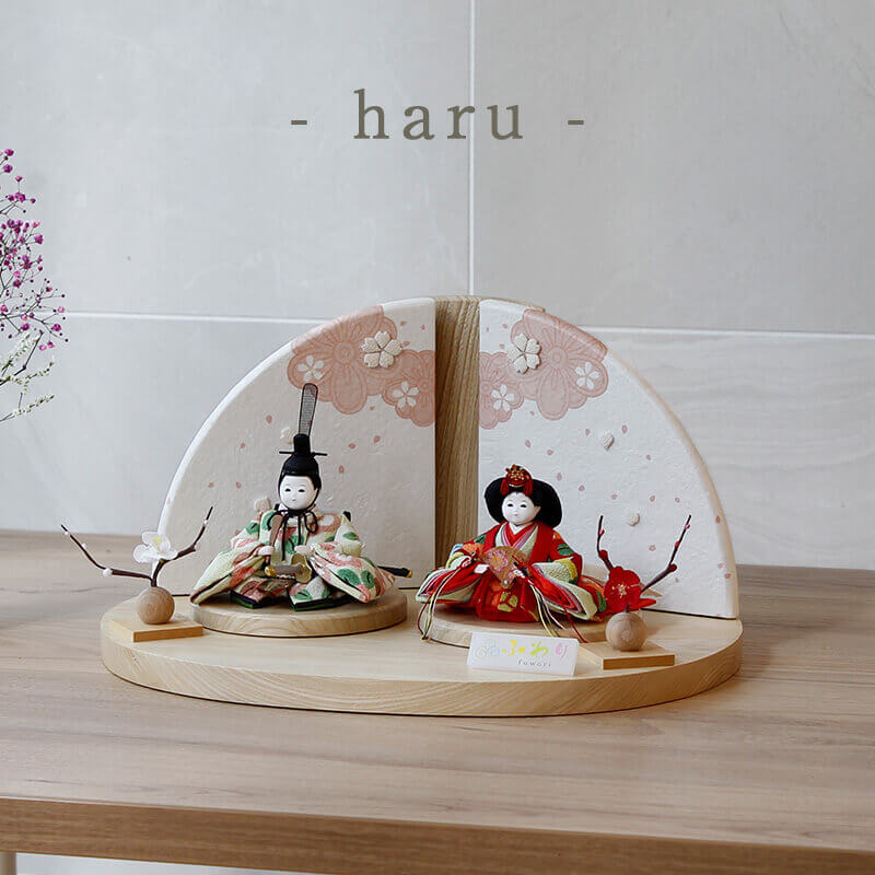 楽天市場】雛人形 コンパクト ふわりシリーズ 丸台×美濃和紙屏風 衣裳