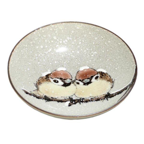 楽天市場】中村陶志人 九谷焼盃 雪二雀図（横）T-174 [雪雀] : 九谷