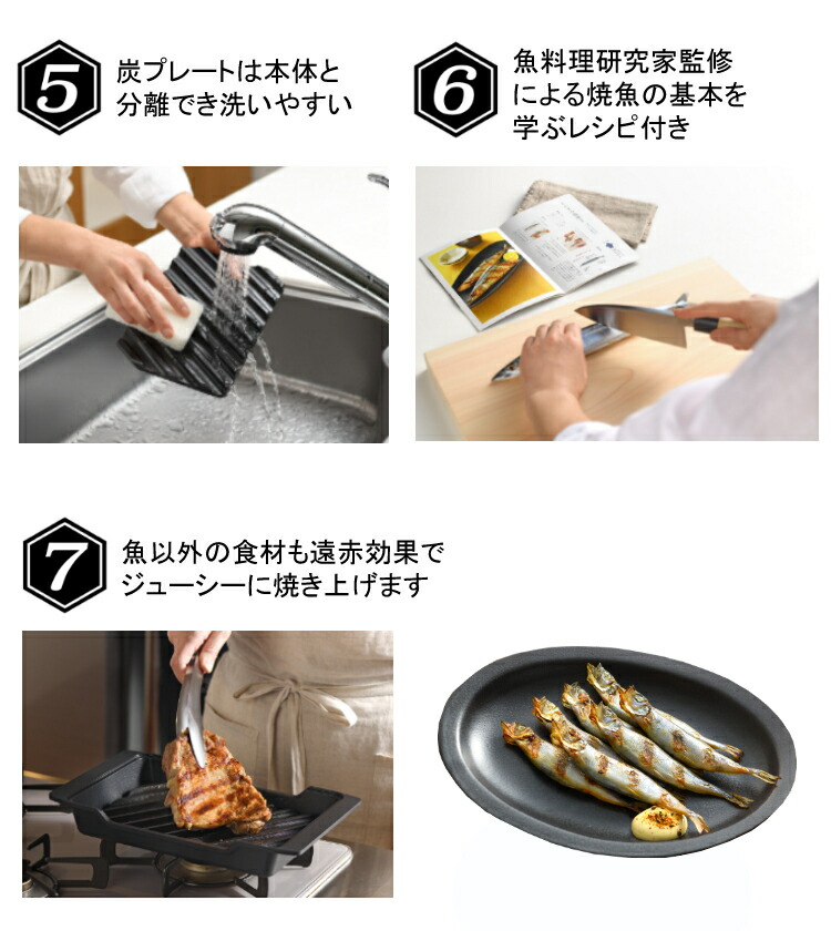 楽天市場】特典付き！オークス 大人の焼魚 炭グリル OTS8010 蓋付き 炭