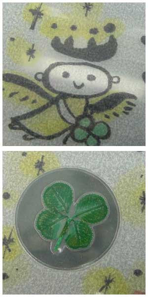 楽天市場】四葉のクローバーのメッセージしおり 栞 夢は叶うよ AHA0441