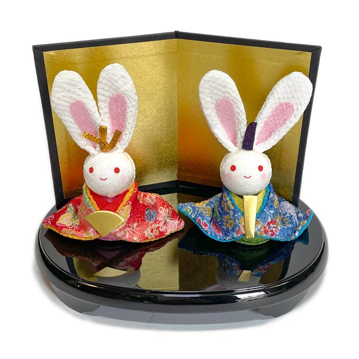 楽天市場】ちりめん雛飾り 兎わらべ雛 リュウコドウ うさぎ雛 ウサギ雛