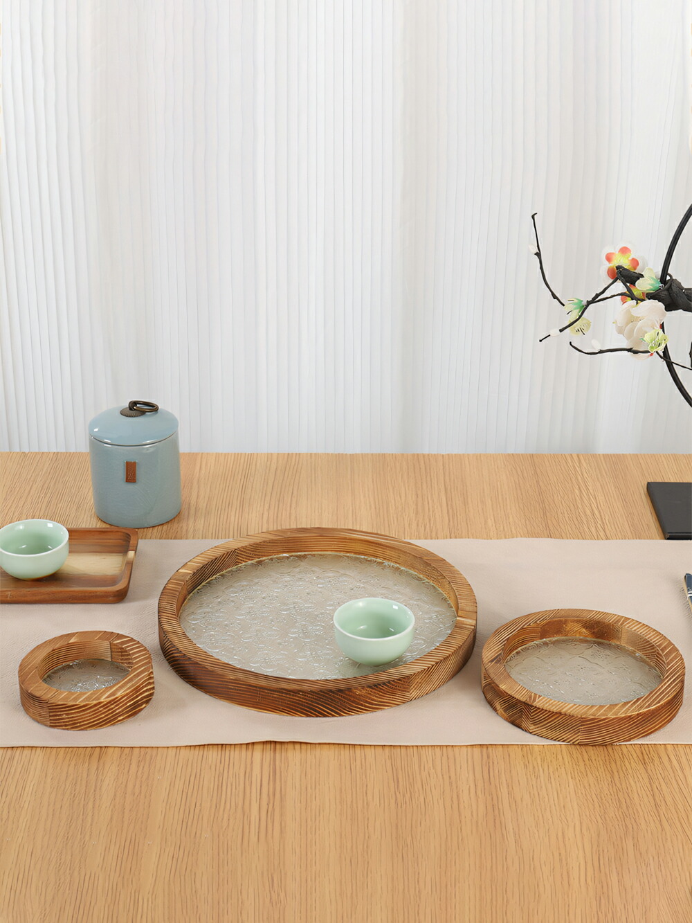 楽天市場】IwaiLoft ガラストレー 茶席 トレイ 花海堂 ガラス 木製