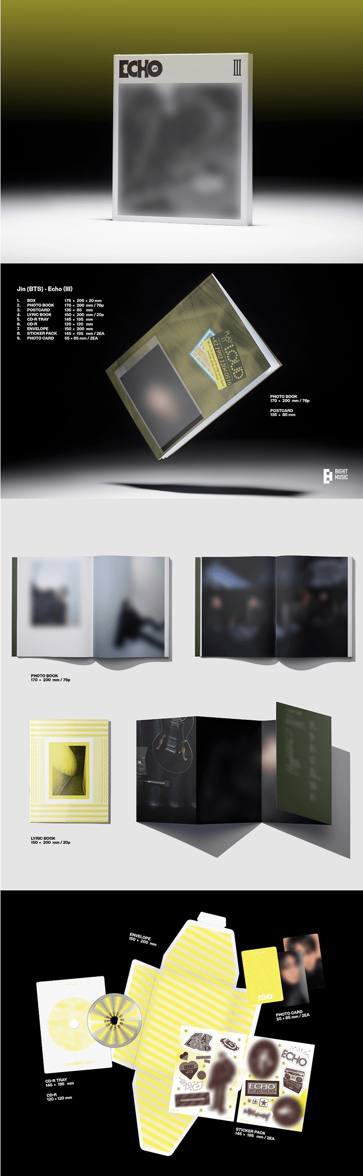 楽天市場】☆Weverse特典☆4種セット☆ JIN (BTS) - 「Echo」 一般3種