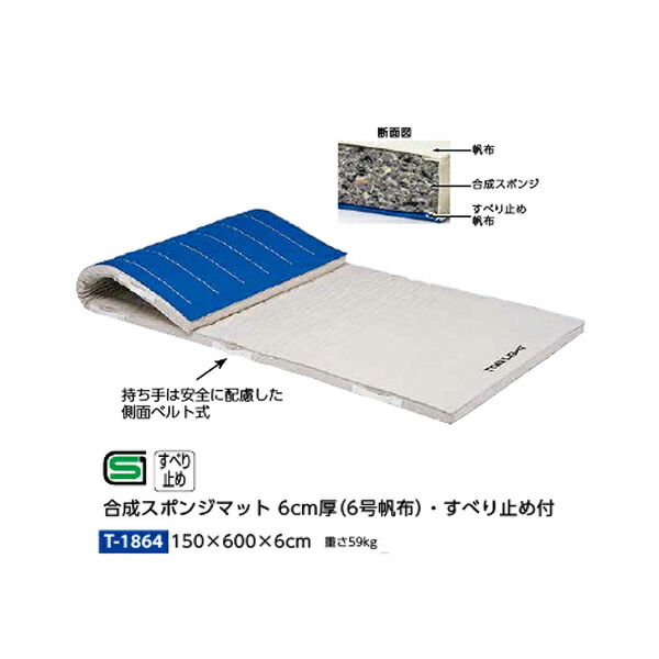 楽天市場】トーエイライト 合成スポンジマット 6cm厚 6号帆布・すべり