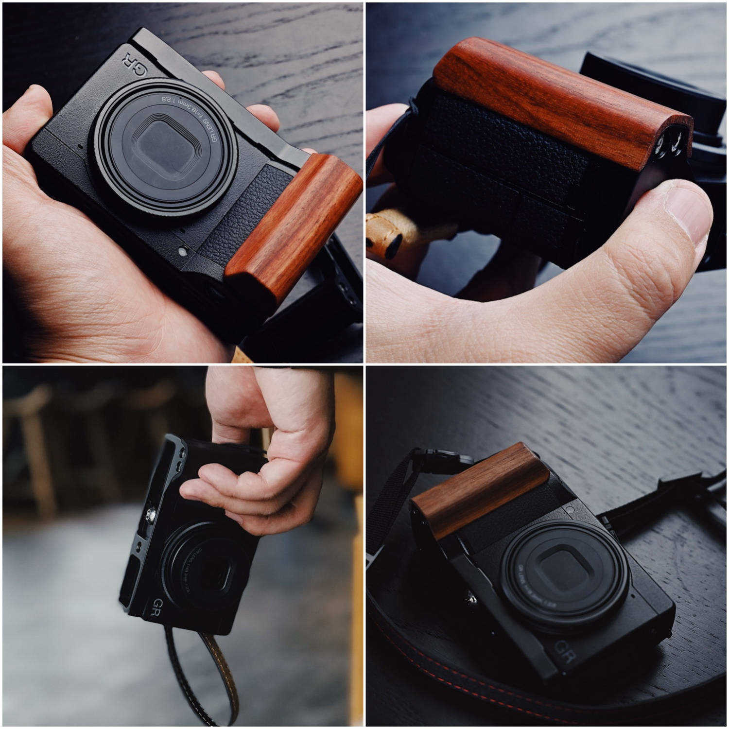 楽天市場】RICOH GR3 GRIIIX 専用 ハンドグリップメタル 檀木材