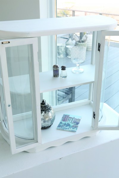 楽天市場】ガラス ショーケース シャビーシック ホワイト アール