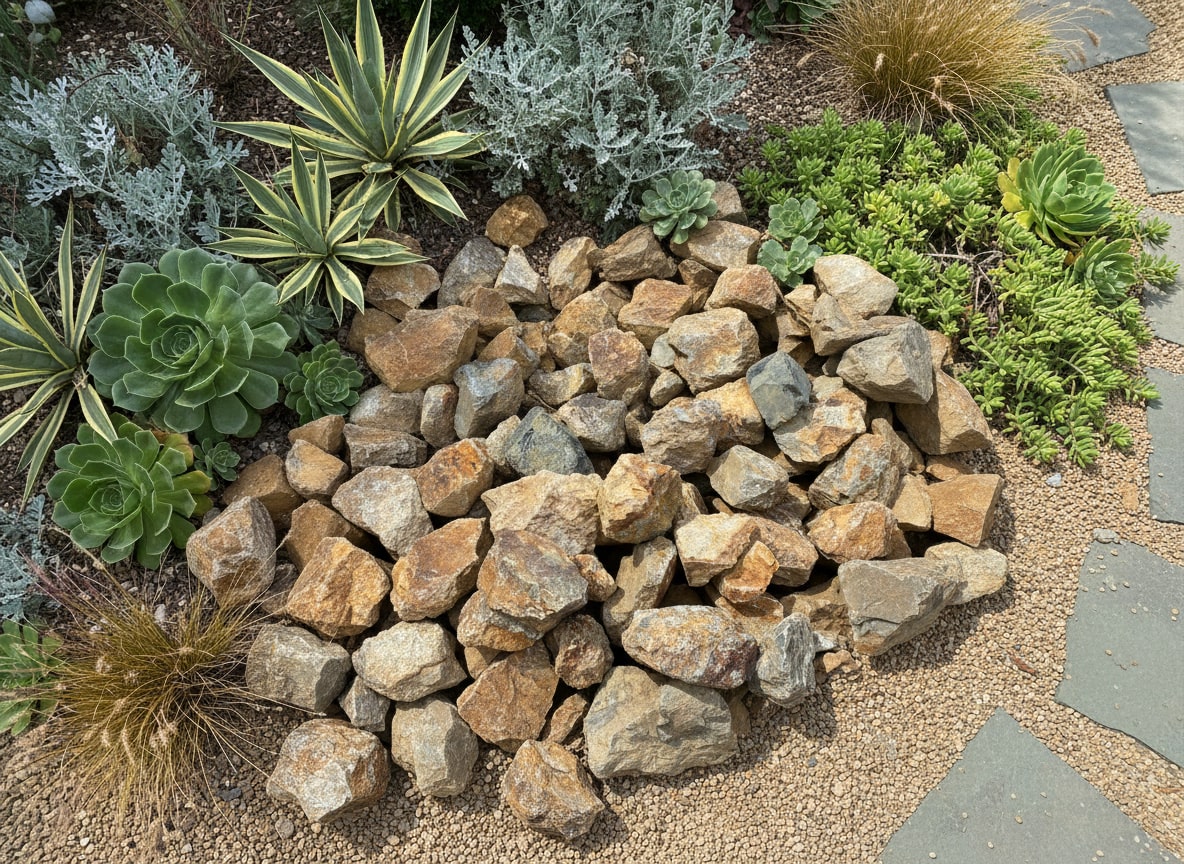 楽天市場】庭石 ロックガーデン 石 モカロック 200kg 大量 錆 割栗石