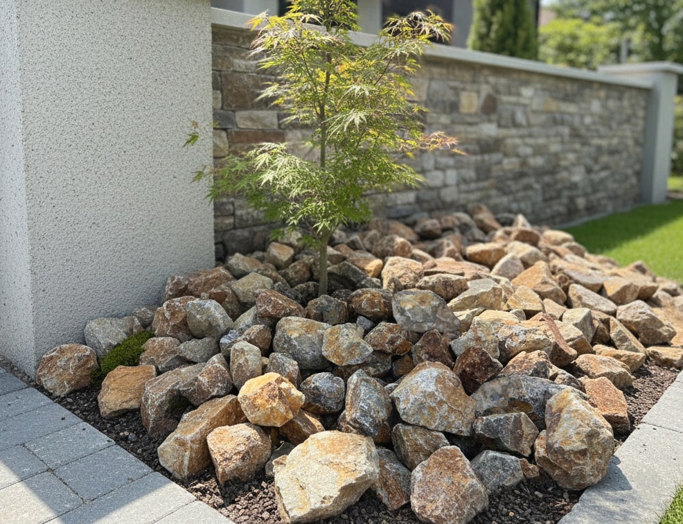 楽天市場】庭石 ロックガーデン 石 モカロック 200kg 大量 錆 割栗石