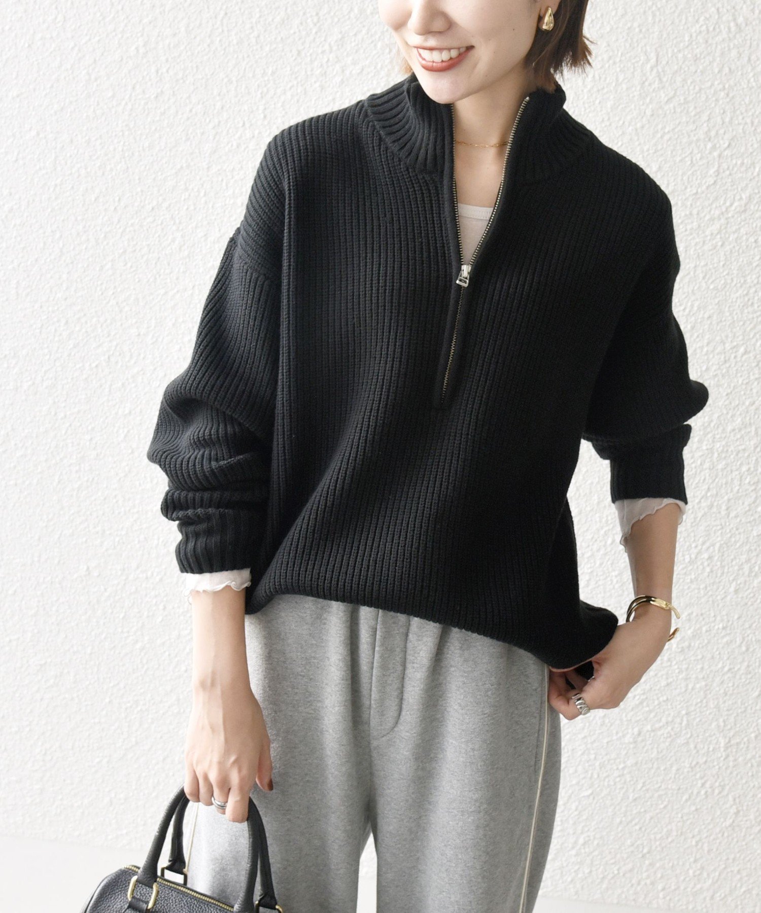 62228 PGAツアー　ハーフジップセーター　紫ほか　サイズM ハーフジップ」に該当するニット/セーター（パープル/紫色系・無地