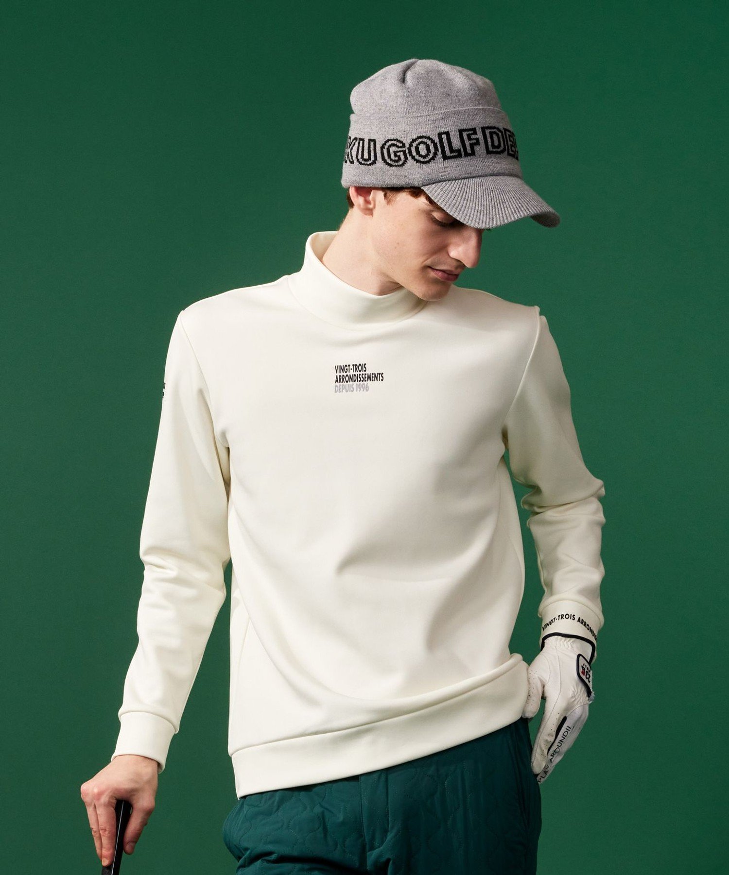 23区GOLF｜【MEN】ストレッチ裏フリース モックネック | Rakuten