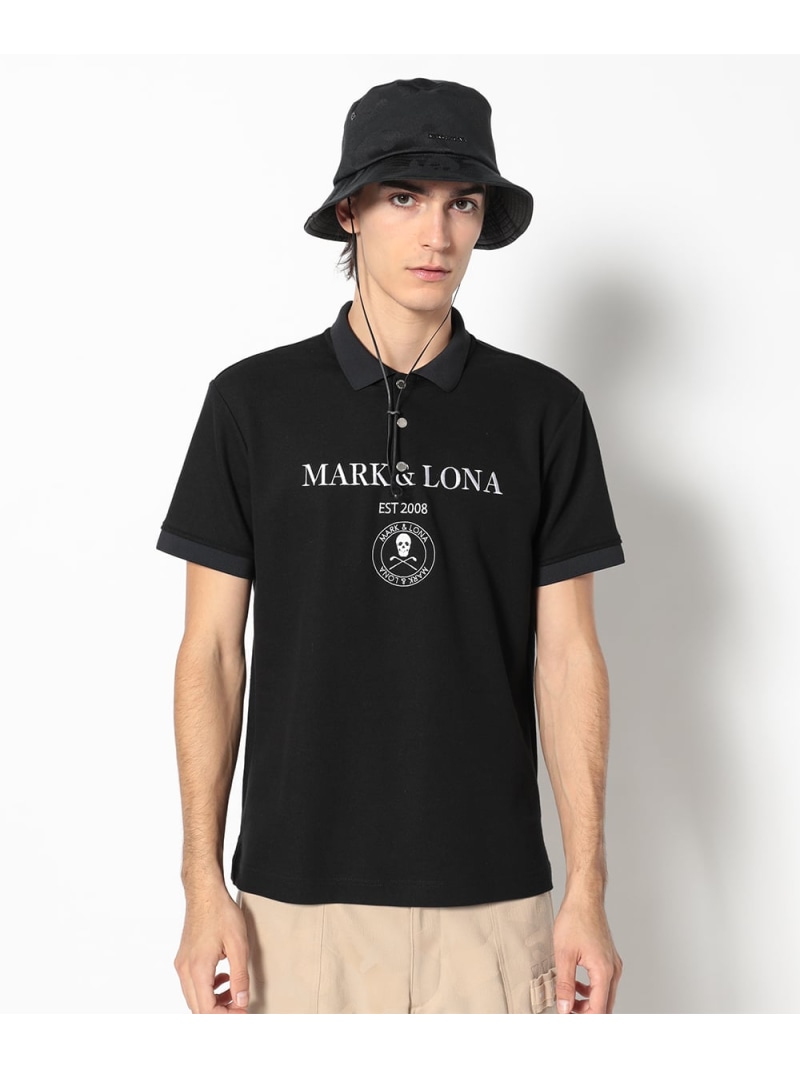 美品！風を通しにくい素材 マークアンドロナ TR メンズポロ Mブラック