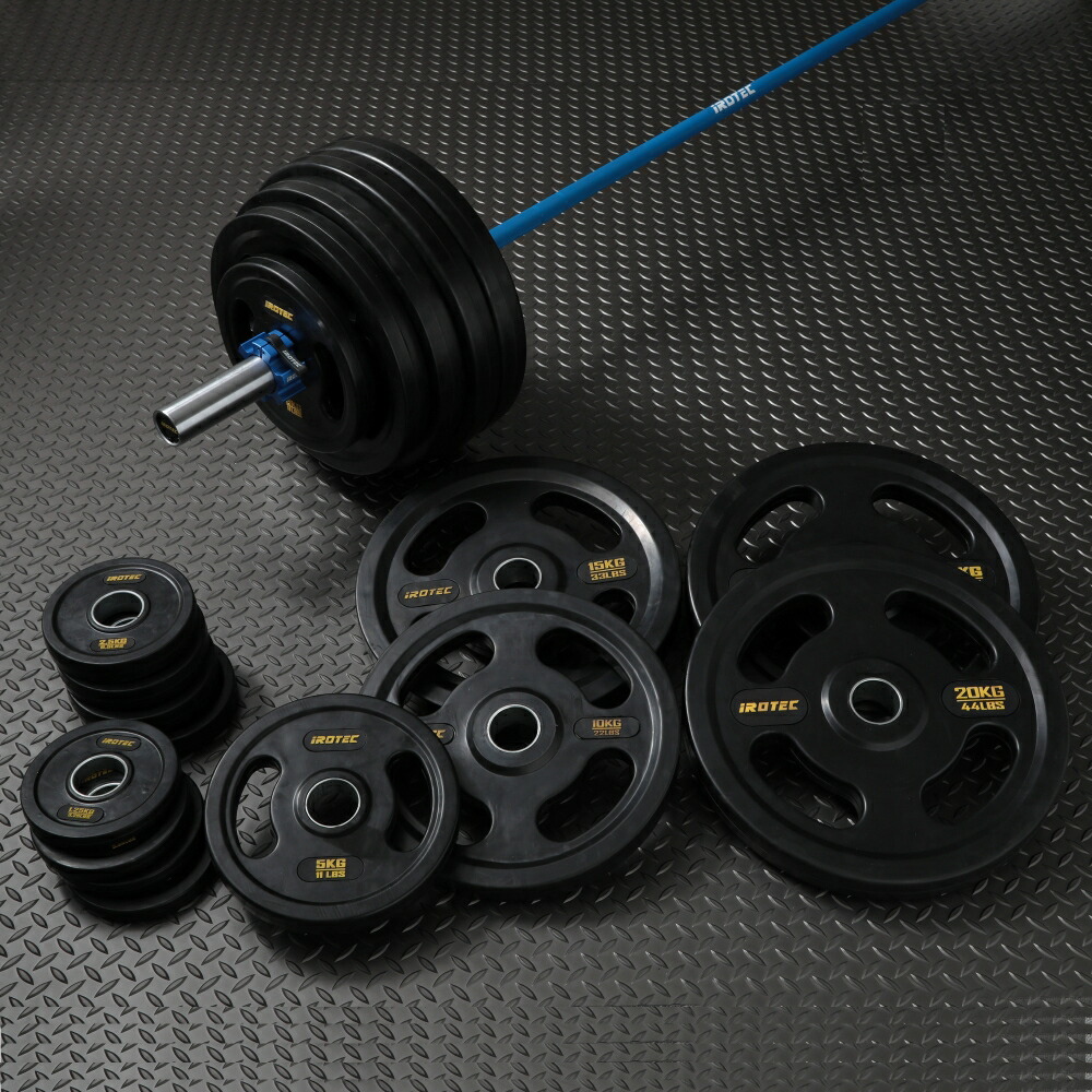 楽天市場】IROTEC（アイロテック）ブルーオリンピックラバーバーベル