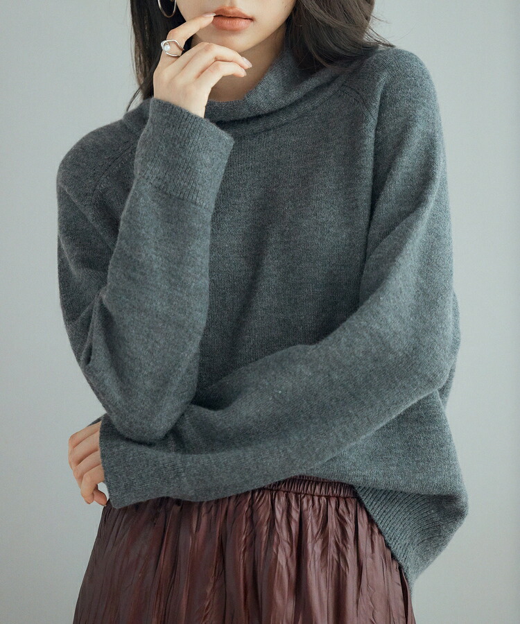 楽天市場】ハイネック ニット ラグランスリーブ セーター オフタートル