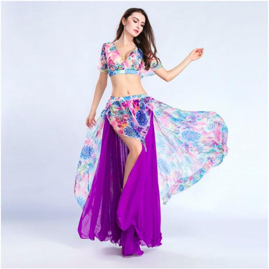 楽天市場】格安ベリーダンスセット衣装 シフォンプリント花柄チョリ