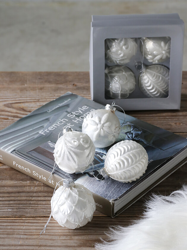 楽天市場】ガラスオーナメント 6cm アソート 4個 セット