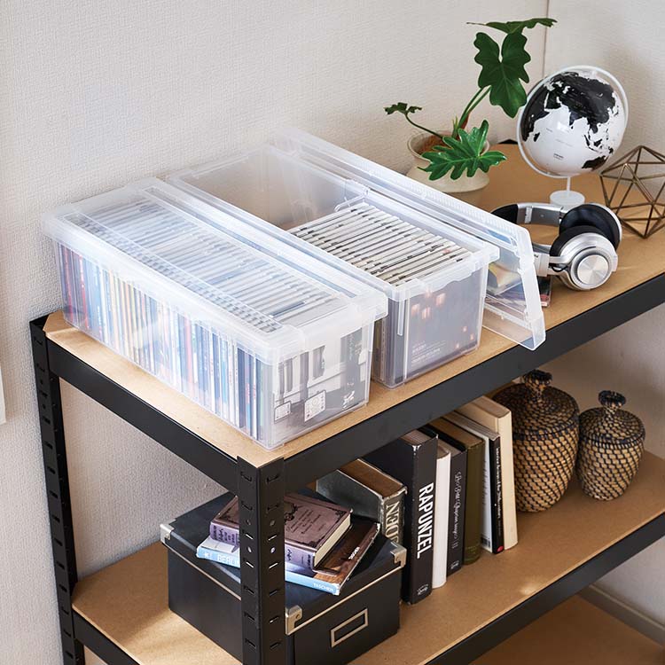 楽天市場】天馬 収納ボックス CDいれと庫 クリア 幅17.5×奥行45×高さ