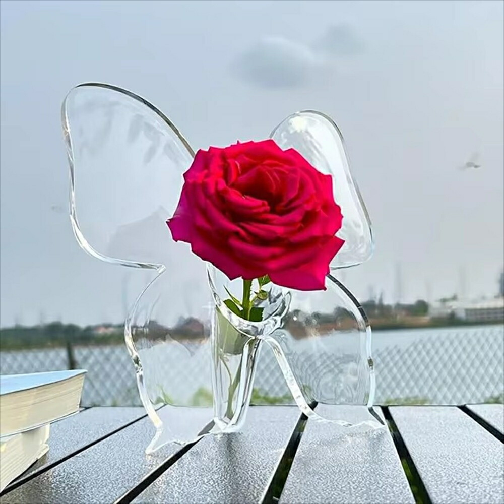 楽天市場】【アクリルの花瓶】蝶 バタフライ 長方形 モダンアート 花瓶