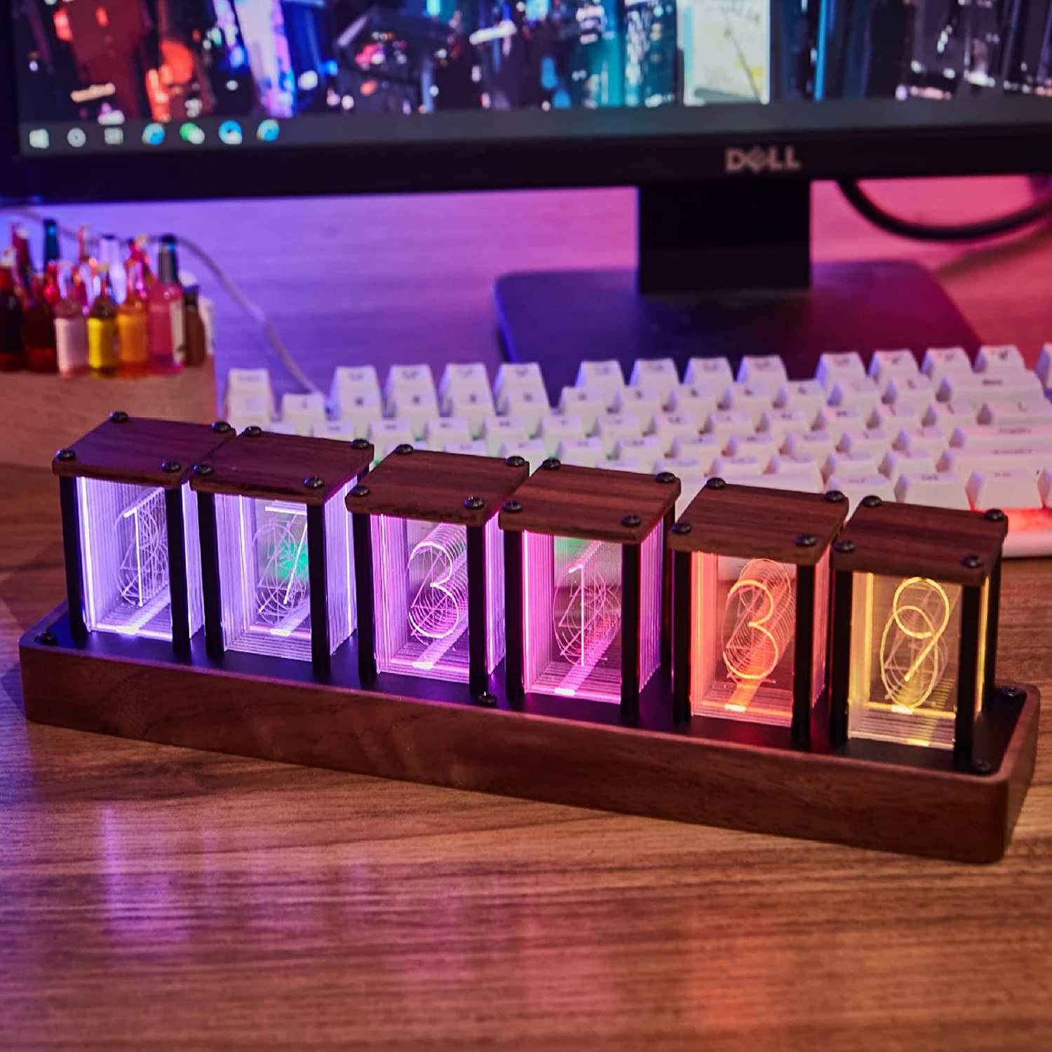 楽天市場】ニキシー管時計 擬発光管時計 レトロモダン 置き時計