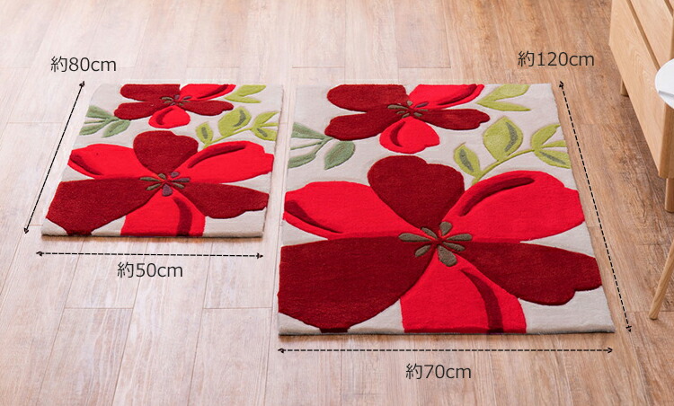 楽天市場】【楽天ロジ配送】玄関マット 50×80cm アベル 花柄 北欧 室内