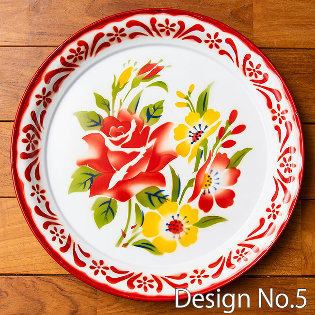 楽天市場】SuperSale 【送料無料】 タイのレトロホーロー 花柄飾り皿