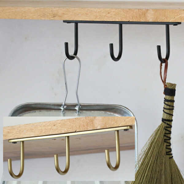 楽天市場】フック ウォールフック アイアン 天付け Jフック 3連 金具