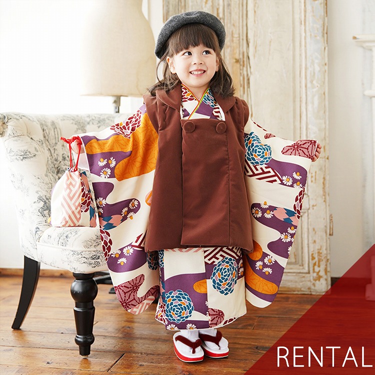楽天市場】【レンタル】ひよこ商店 七五三 三歳用被布コート9点セット