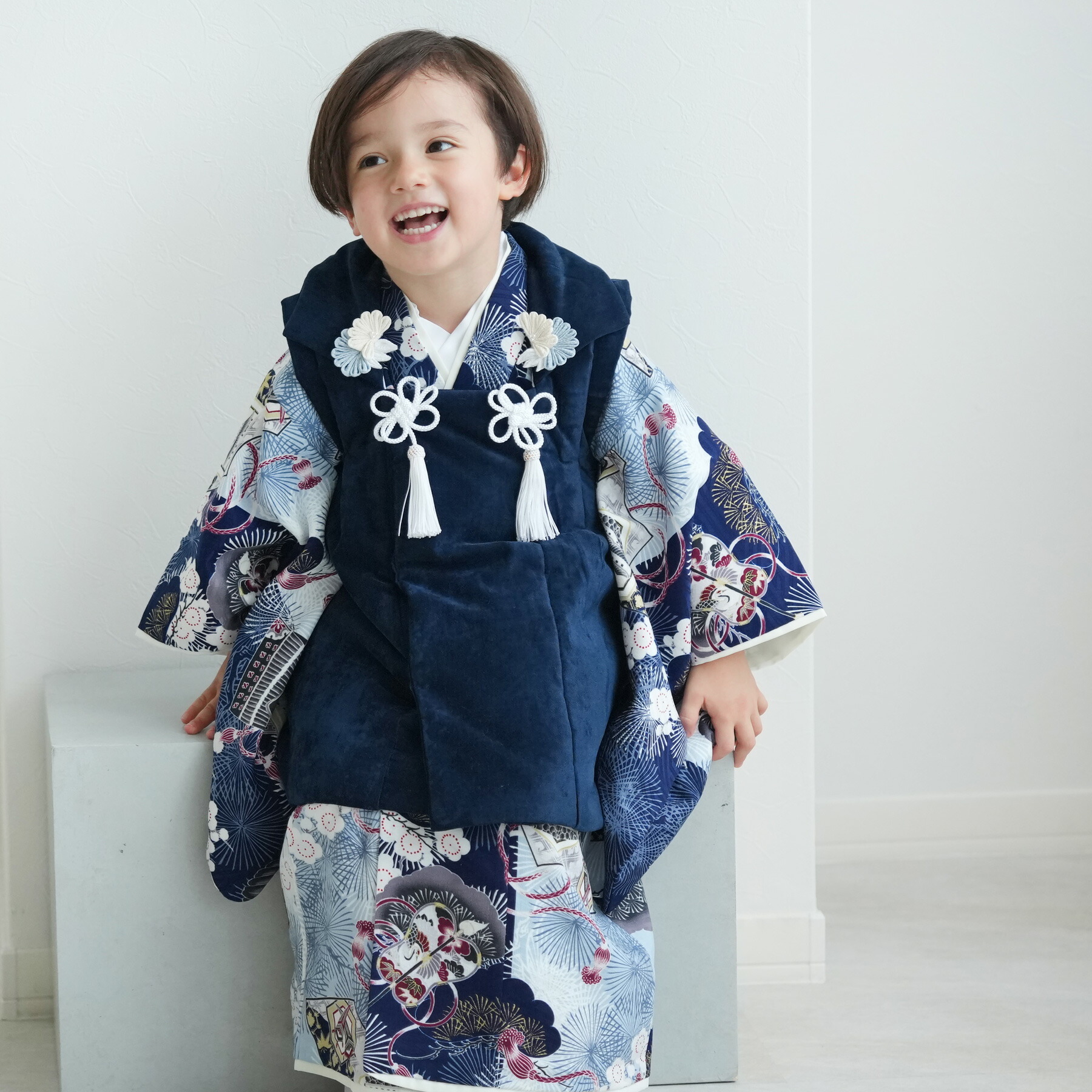 楽天市場】【レンタル】【華徒然 七五三 着物 3歳 男の子 被布セット