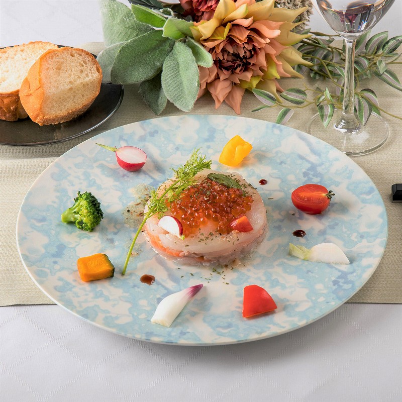 楽天市場】お皿 アクア ブルーマーブル 28cmプレート洋食器 ディナー皿