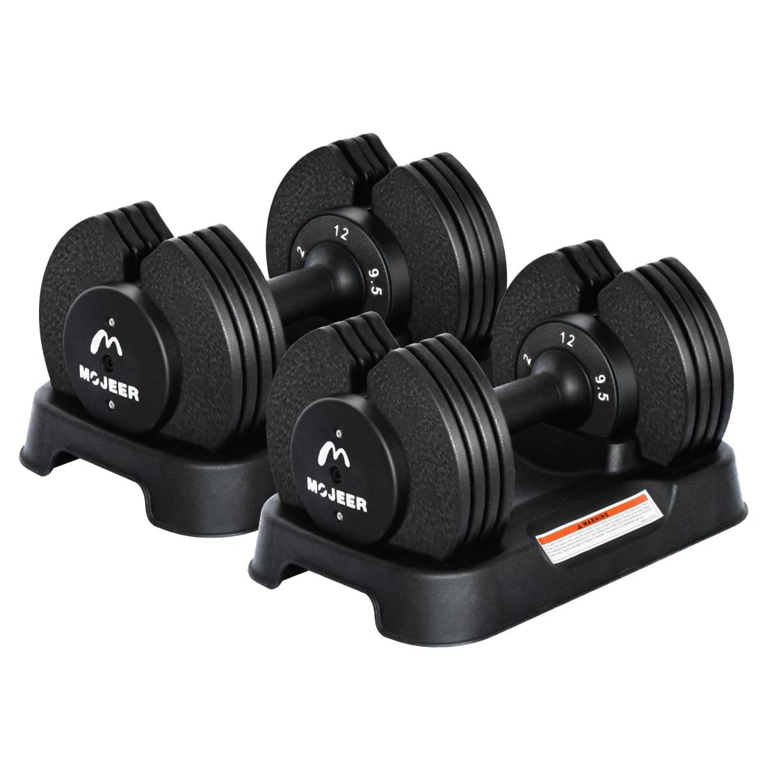 楽天市場】MOJEER ダンベル 可変式 12kg 2個セット アジャスタブル