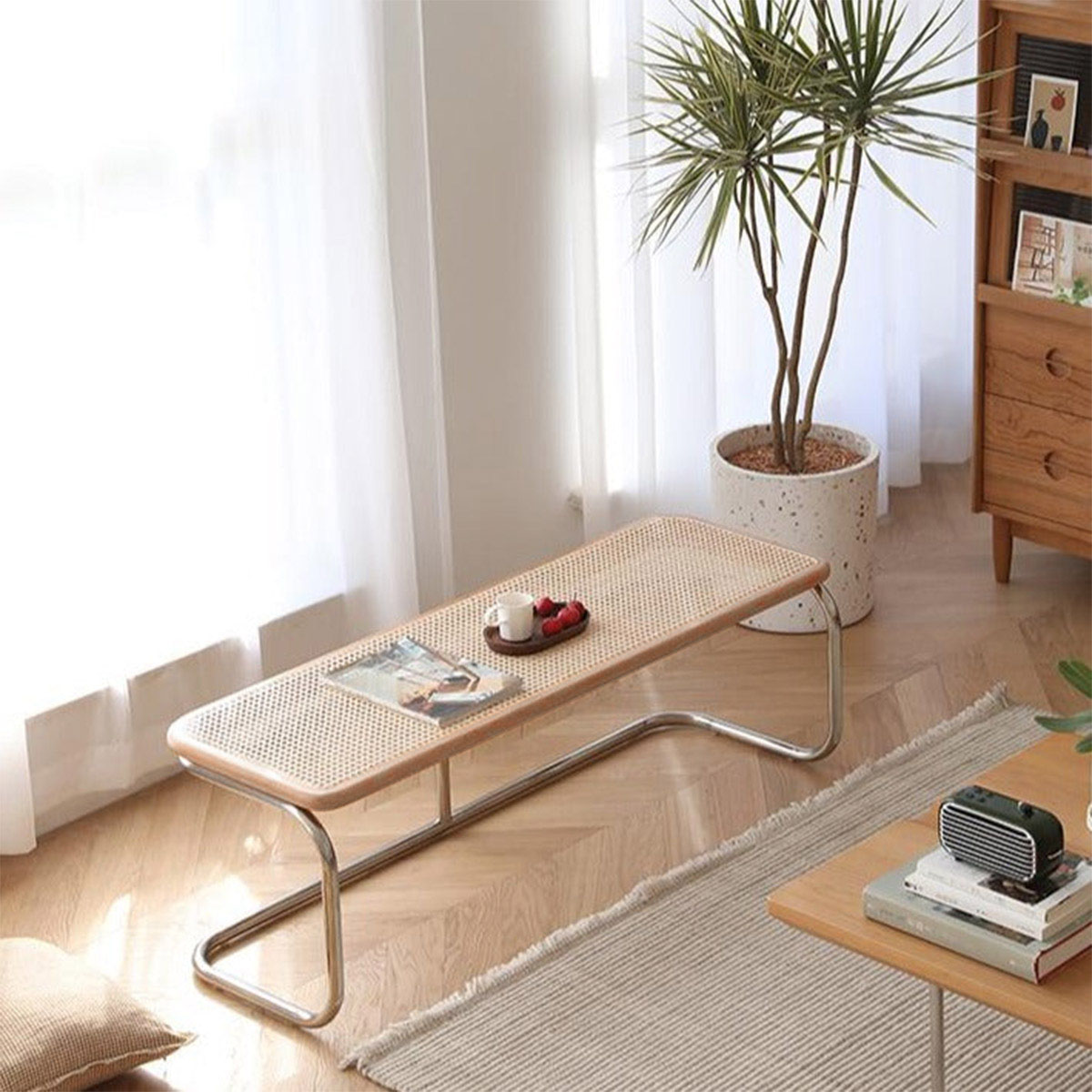 楽天市場】VeroMan ラタン編み ベンチ チェスカチェア ダイニング