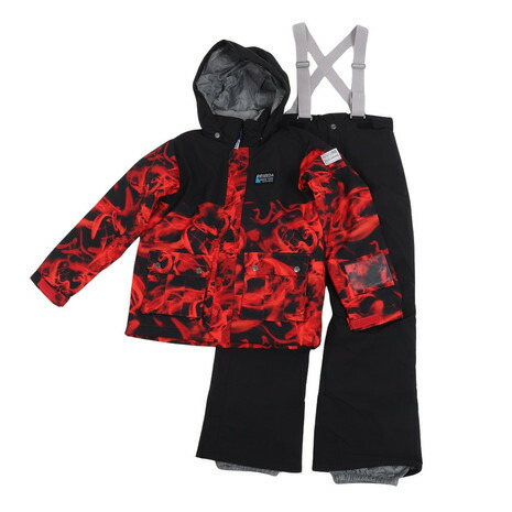 子ども用スキーウェア 赤と黒 セットアップ 140 スキーウェア キッズ