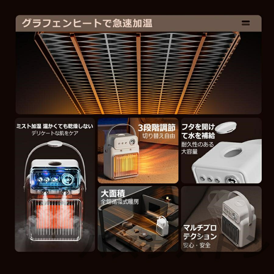 楽天市場】加湿セラミックヒーター セラミックヒーター 省エネ 加湿器