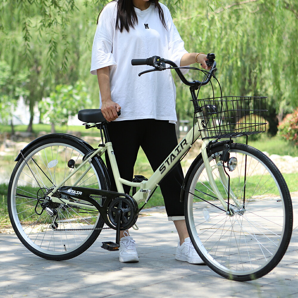 楽天市場】折りたたみ自転車 シティサイクル シマノ製6段変速 26インチ