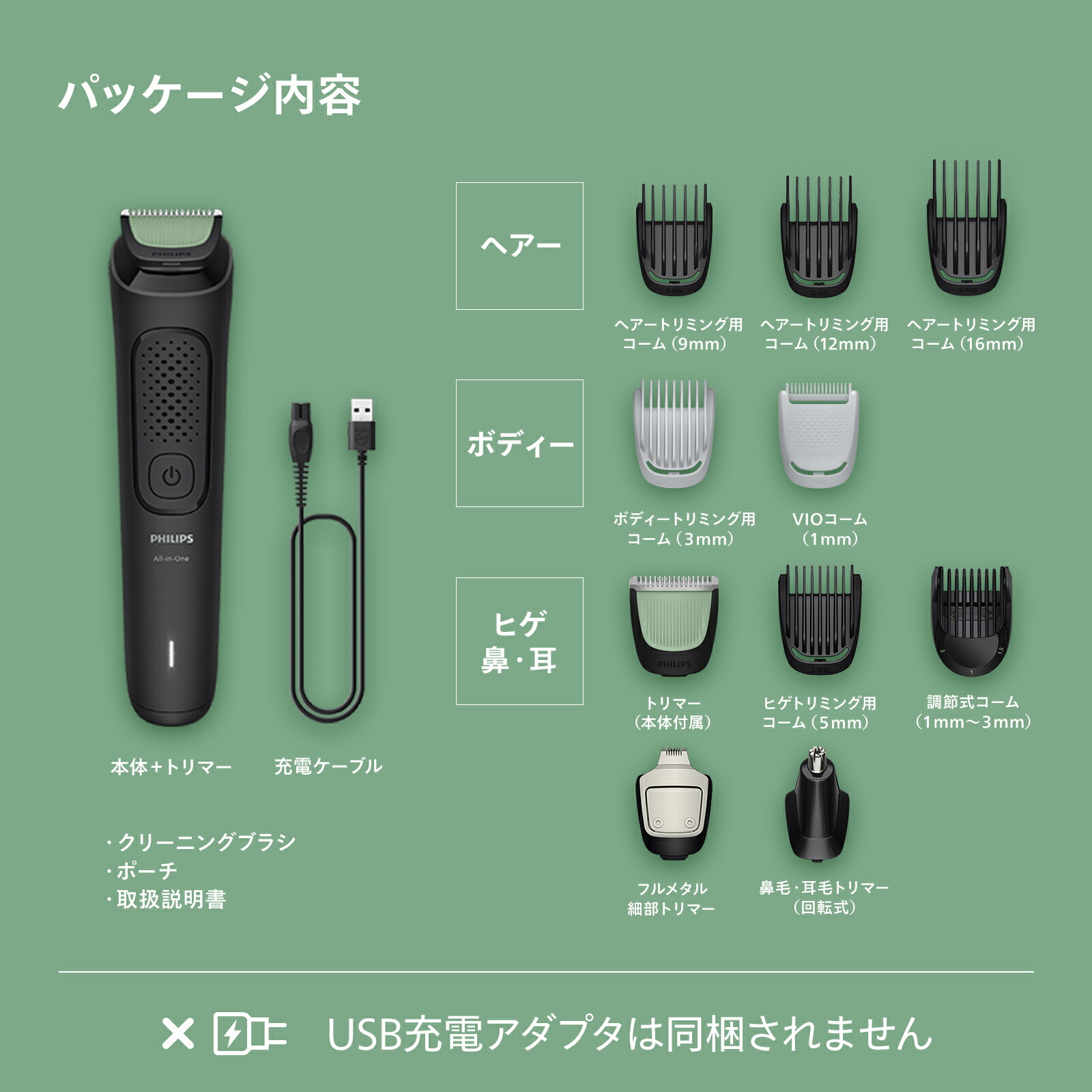 楽天市場】フィリップス オールインワン 3000シリーズトリマー