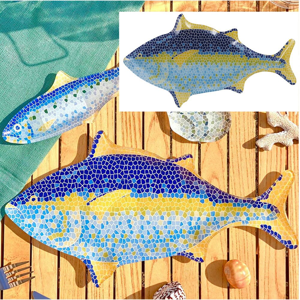 楽天市場】ガラス フィッシャリー プレート ツナ 同色6枚セット 皿