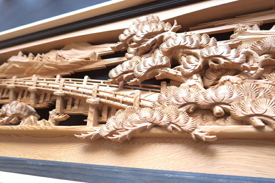 楽天市場】欄間 建具 【1点もの商品】【新品】 高級手彫り欄間2間1組