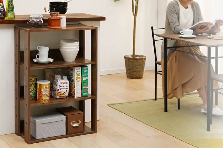 楽天市場】【10%OFF】ラック 4段 木製 棚 収納棚 本棚 幅60cm おしゃれ