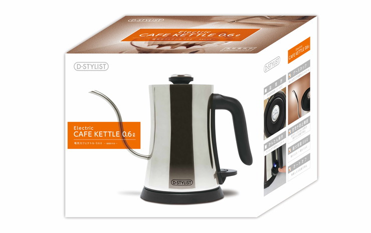 楽天市場】D-STYLIST 電気カフェケトル 0.6L KK-00539 ステンレス 温度
