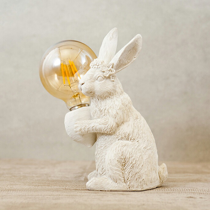 楽天市場】クラシカル LEDライト付き ラビットオブジェアンティーク